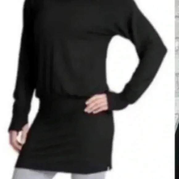 ATHLETA Duran Dolman Gray Women's Tunic Dress Size Small Cowl Neck Thumb… - Picture 3 of 12